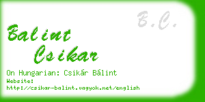 balint csikar business card